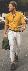 FAM CLOTHING ARTICLE #8326 YELLOW SHIRT