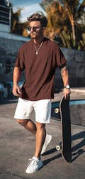 FAM CLOTHING ARTICLE #8314 BROWN T SHIRT